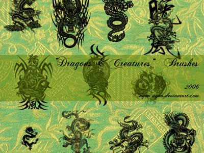 Dragons and Creatures Brushes by nyan-nyan